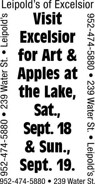 Visit Excelsior For Art & Apples At The Lake