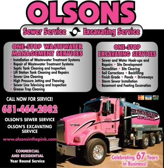 Sewer service, Excavating Service