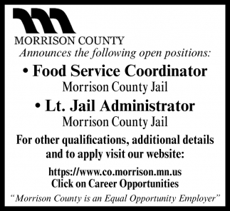 Food Service Coordinator, Lt. Jail Administrator