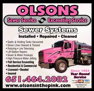 Sewer Service, Excavating Service