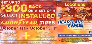 Get Up To $300 Back on a Set Of 4 Select Installed Goodyear Tires