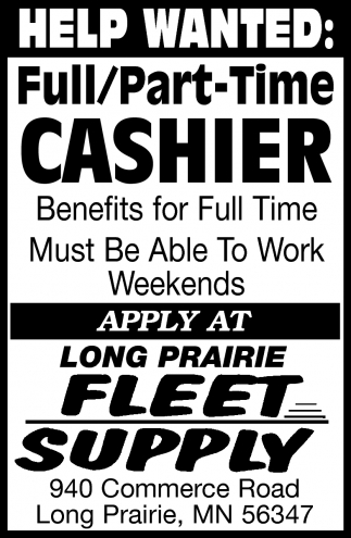 Full/Part-Time Cashier