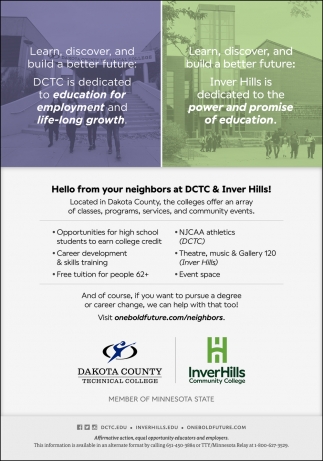 Hello From Your Neighbors at DCTC & Inver Hills!