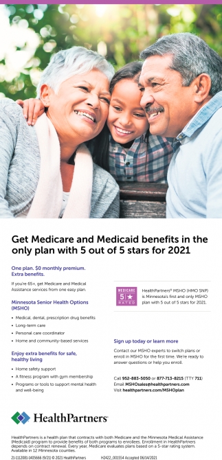 Get Medicare And Medicaid Benefits In The Only Plan With 5 Out Of 5 Stars For 2021
