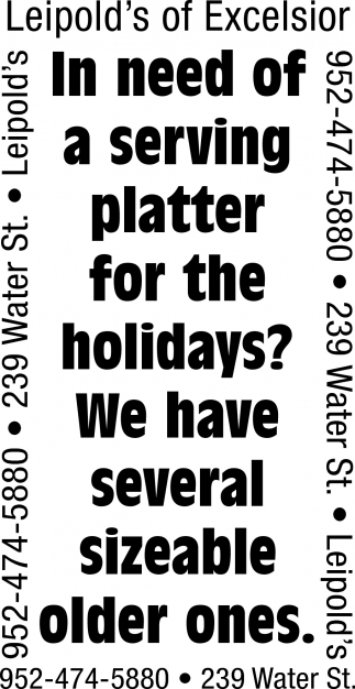 In Need Of A Serving Platter For The Holidays?