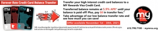 Forever Rate Credit Card Balance Transfer