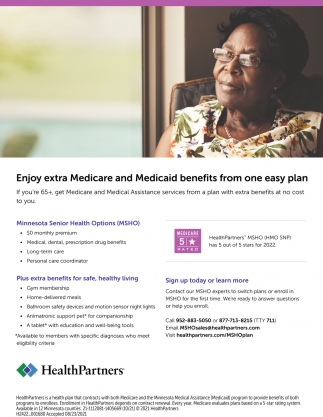 Enjoy Extra Medicare And Medicaid Benefits From One Easy Plan