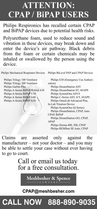 Attention: CPAP / BiPAP Users