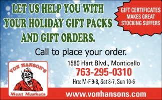 Let Us Help You with Your Holiday Gift Packs And Gift Orders