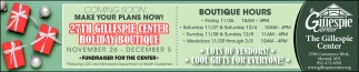 27th Gillespie Center Holiday Boutique