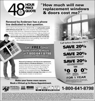 How Much Will New Replacement Windows & Doors Cost Me?