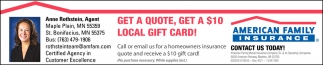 Get a Quote, Get a $10 Local Gift Card!