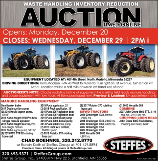 Waste Handling Inventory Reduction Auction