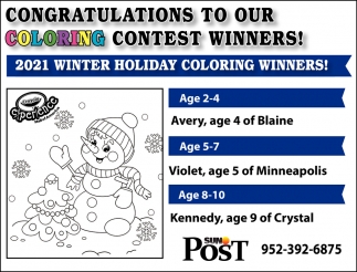 Coloring Contest Winners!