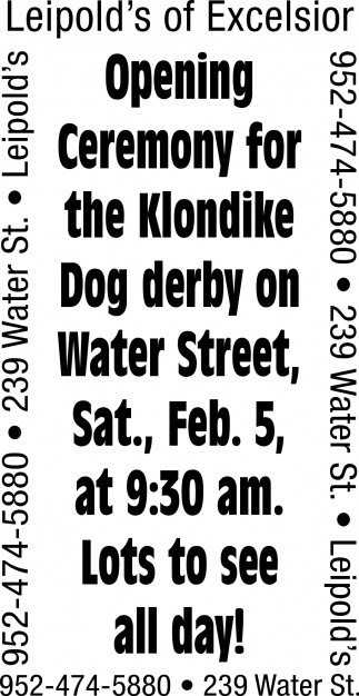 Opening Ceremony For The Klondike Dog Derby
