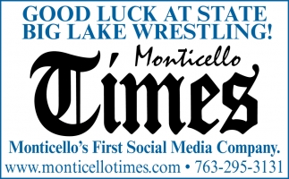 Good Luck At State Big Lake Wrestling!