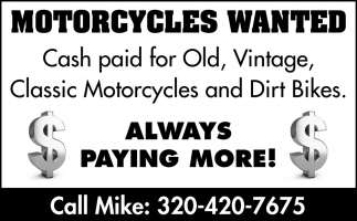 Motorcycles Wanted