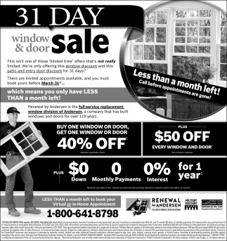 31 Day Window & Door Sale