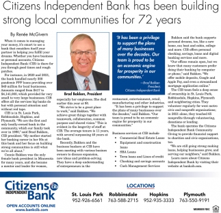 Citizens Independent Bank Has Been Building Strong Local Communities For 72 Years