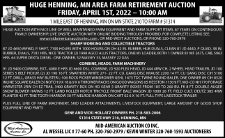 Huge Henning Area Farm Retirement Auction