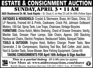 Estate & Consignment Auction