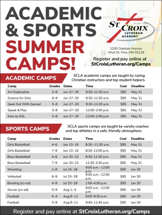 Academic & Sports Summer Camps!