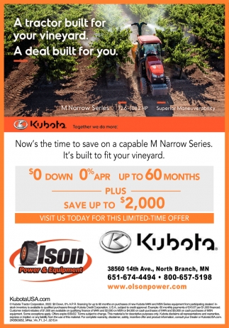A Tractor Built For Your Vineyard. A Deal Built For You