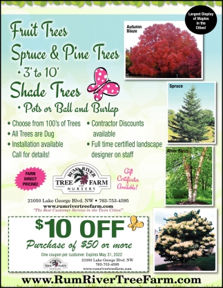 Fruit Tress, Spruce & Pine Trees