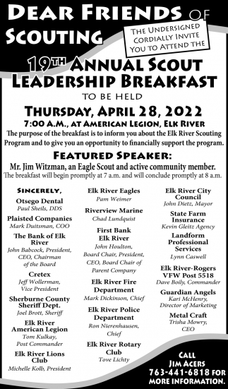 19th Annual Scout Leadership Breakfast