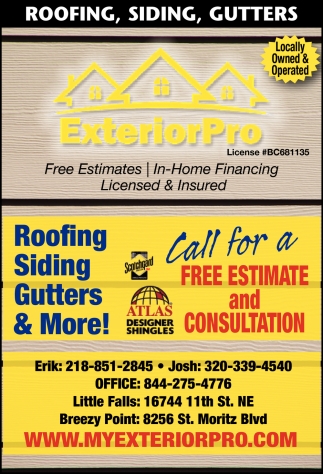 Roofing, Siding & Gutters