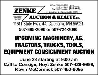 Upcoming Machinery, AG, Tractors, Trucks, Tools, Equipment Consignment Auction
