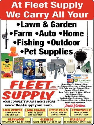 At Fleet Supply We Carre All Your Lawn & Garden