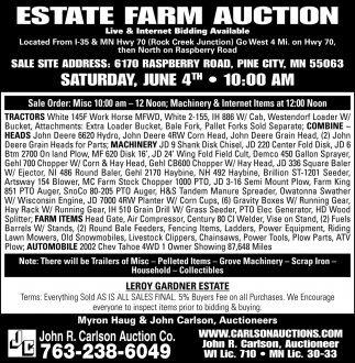 Estate Farm Auction