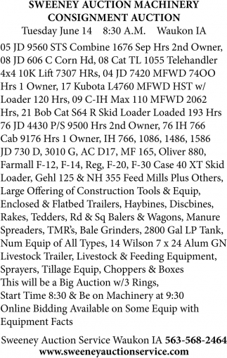 Machinery Consignment Auction