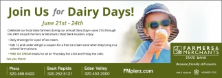 Join Us For Dairy Days!