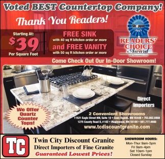 Voted BEST Countertop Company!