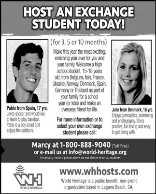 Host An Exchange Student Today!