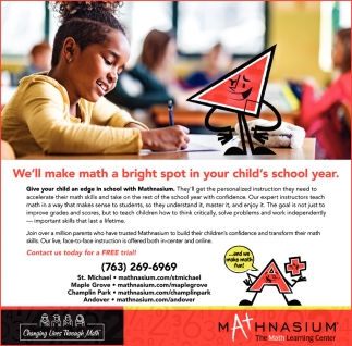 We'll Make Math A Bright Spot In Your Child's School Year