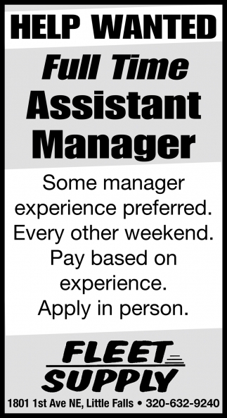Assistant Manager Job