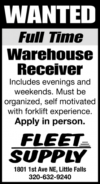 Warehouse Receiver Job