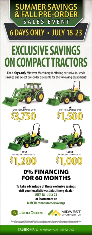 Exclusive Savings on Compact Tractors