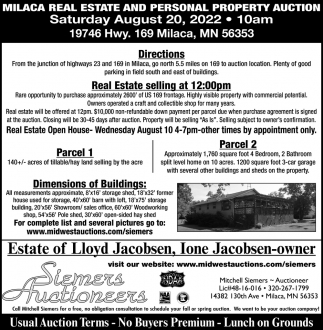 Milaca Real Estate And Personal Property Auction