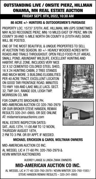 Onamia, MN Real Estate Auction