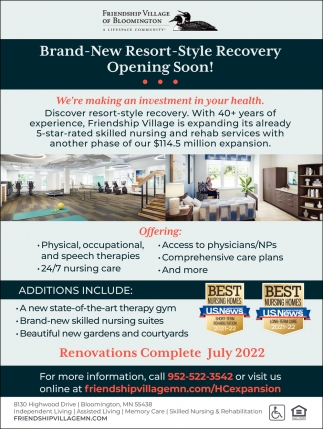 Brand-New Resort-Style Recovery Opening Soon!