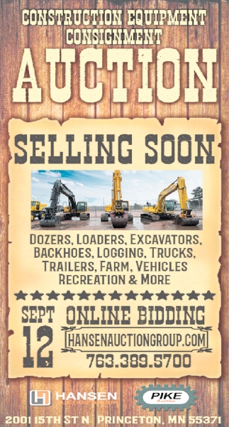 Construction Equipment Consignment Auction