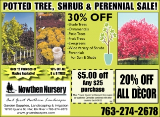 Potted Tree, Shrub & Perennial Sale!