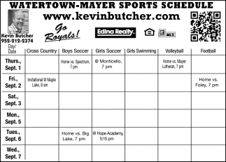 Watertown-Mayer Sports Schedule