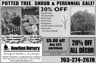 Potted Tree, Shrub & Perennial Sale!