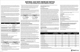 Natural Gas Rate Increase Notice