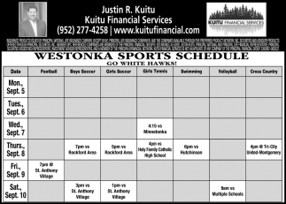 Westonka Sports Schedule